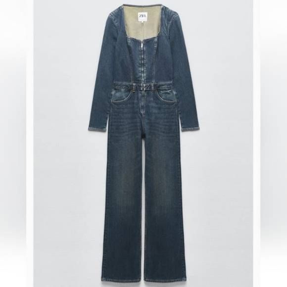 VIRAL TRF DENIM JUMPSUIT  ZARA - Picture 8 of 9
